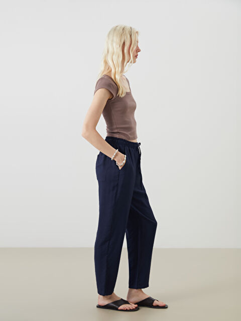 LCW Vision Beli Lastikli Havuç Kesim Kadın Pantolon - S5O263Z8-YE1