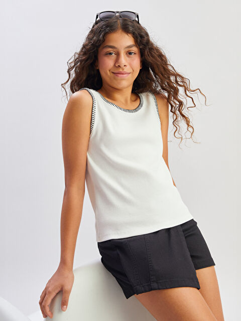 LCW Kids Bisiklet Yaka Kız Çocuk Atlet - S5O282Z4-R9J