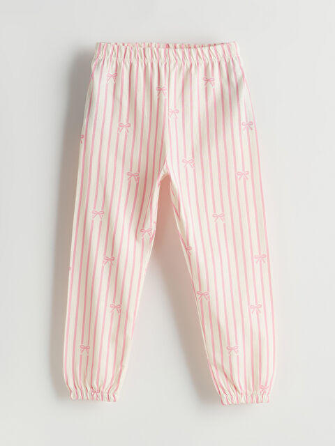 LCW Kids Beli Lastikli Çizgili Kız Çocuk Pijama Alt - S5O291Z1-LRB