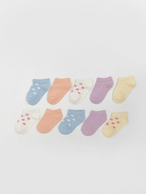 LCW baby Baskılı Kız Bebek Patik Çorap 10'lu - S5O319Z1-M95