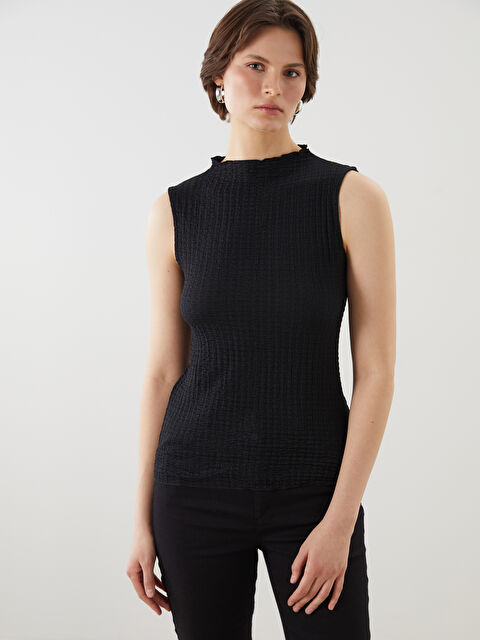 LCWAIKIKI Classic Dik Yaka Dokulu Bluz - S5O392Z8-CVL