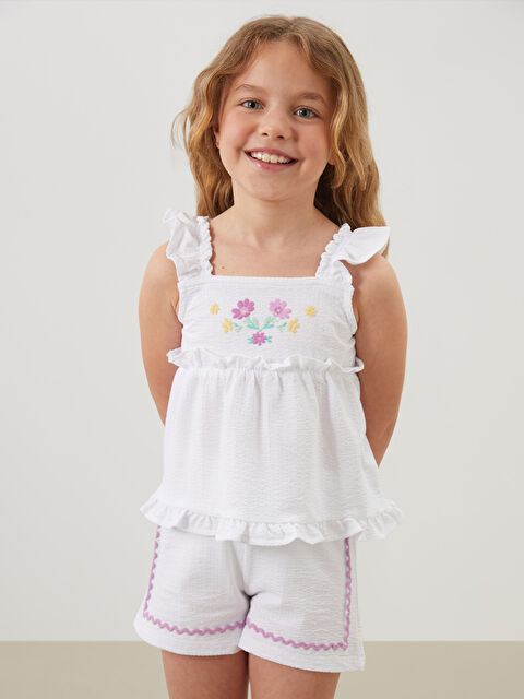 LCW baby Dokulu Kolsuz Kız Çocuk Atlet - S5O406Z1-JYX