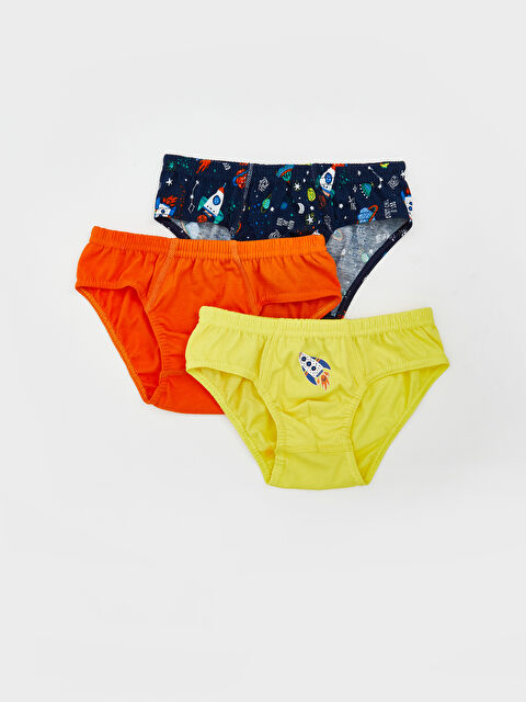 LCW Kids Beli Lastikli Baskılı Erkek Çocuk Külot 3'lü - S5O420Z1-LSJ