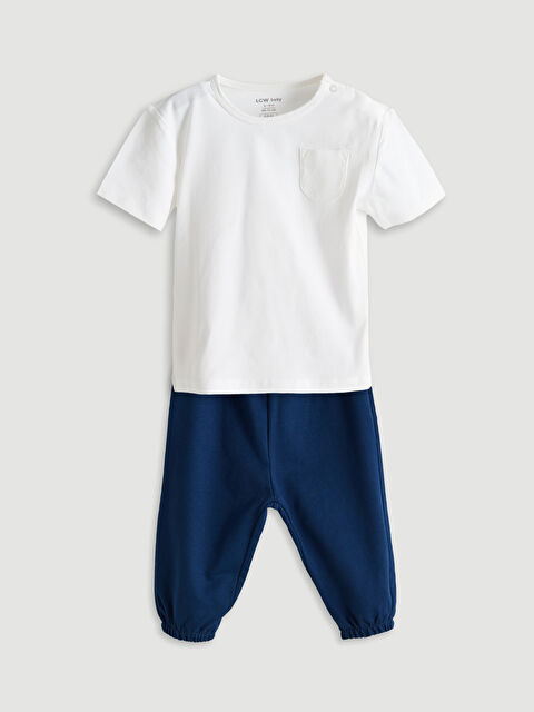 LCW baby Erkek Bebek Tişört ve Eşofman Alt 2'li - S5O456Z1-R9J