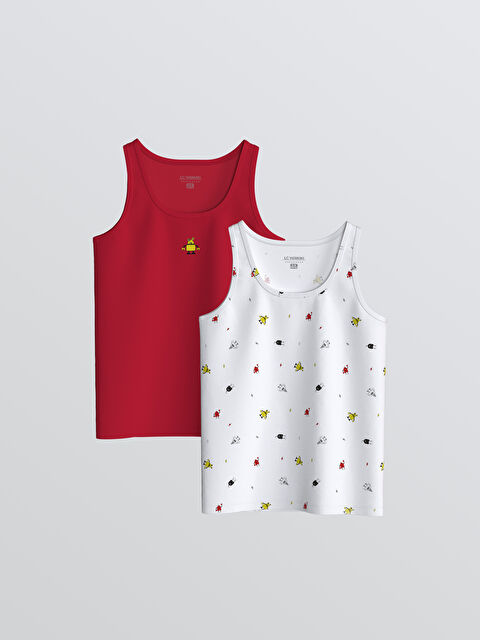 LCW Kids Baskılı Pamuklu Erkek Çocuk Atlet 2'li - S5O459Z1-LU7
