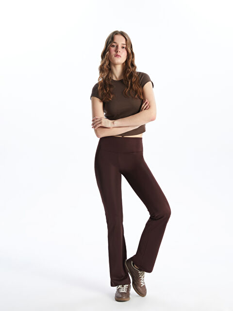 XSIDE ACTIVE Beli Lastikli İspanyol Paça Kadın Spor Tayt - S5O470Z8-CT9