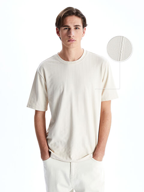 XSIDE Bisiklet Yaka Çizgili Erkek Dokulu Tişört - S5O508Z8-HZY