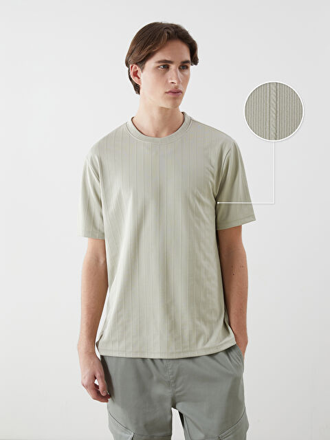 XSIDE Bisiklet Yaka Çizgili Erkek Dokulu Tişört - S5O508Z8-J1R