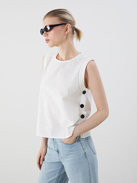 LCW Vision Bisiklet Yaka Düğmeli Bluz - S5O515Z8-R9J