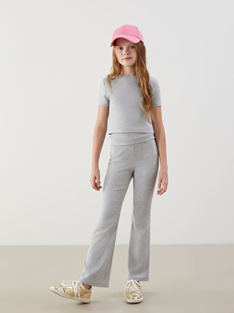 LCW Kids Bisiklet Yaka Kız Çocuk Tişört ve Tayt - S5O558Z4-D5C