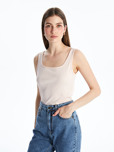 LCWAIKIKI Classic U Yaka Desenli Kadın Atlet - S5O664Z8-FSA