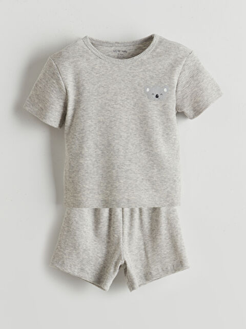 LCW baby Nakışlı Erkek Bebek Tişört ve Şort 2'li - S5O671Z1-CT3