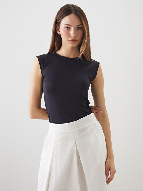 LCWAIKIKI Classic Bisiklet Yaka Kadın Atlet - S5O679Z8-CVL