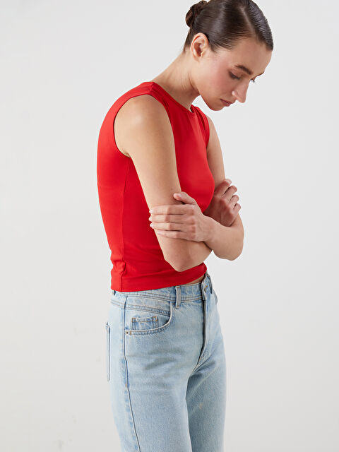 LCWAIKIKI Classic Bisiklet Yaka Kadın Atlet - S5O679Z8-HJM