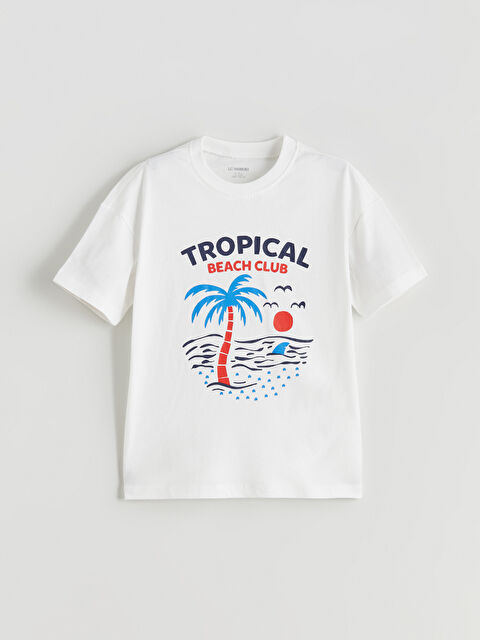 LCW Kids Bisiklet Yaka Baskılı Erkek Çocuk Tişört - S5O687Z1-R9J