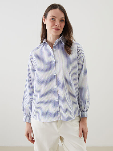 LCW Grace Çizgili Kadın Gömlek - S5O695Z8-LEL