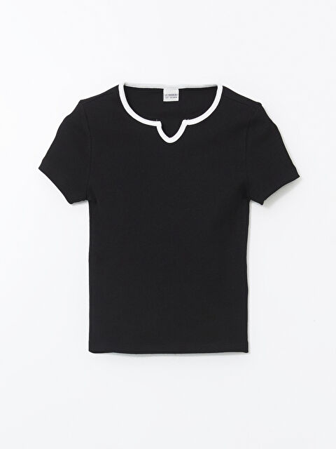 LCW Kids Kaçık Yaka Kız Çocuk Tişört - S5O709Z4-CVL