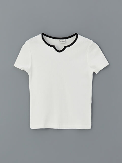 LCW Kids Kaçık Yaka Kız Çocuk Tişört - S5O709Z4-R9J