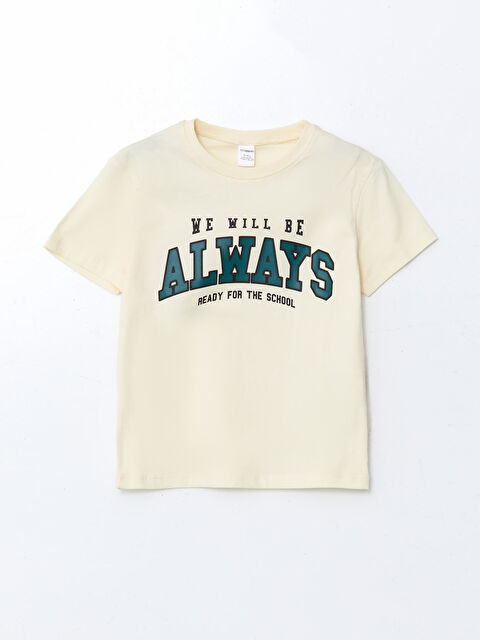 LCW baby Bisiklet Yaka Yazı Baskılı Erkek Çocuk Tişört - S5O760Z1-FQQ