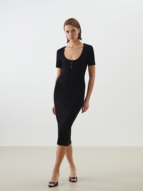 LCW Vision U Yaka Kadın Bodycon Elbise - S5O812Z8-CVL