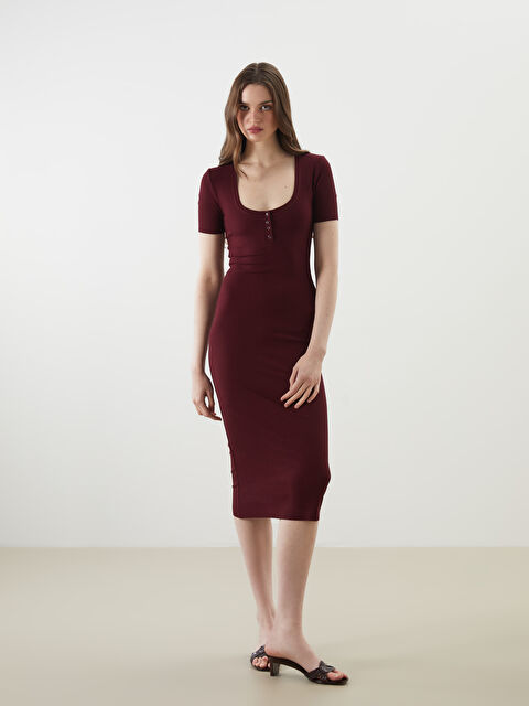 LCW Vision U Yaka Kadın Bodycon Elbise - S5O812Z8-HEN