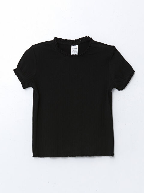 LCW baby Bisiklet Yaka Basic Kız Bebek Tişört - S5O814Z1-CVL