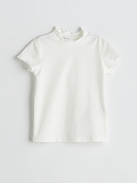 LCW Kids Dik Yaka Basic Kız Çocuk Tişört - S5O818Z1-R9J