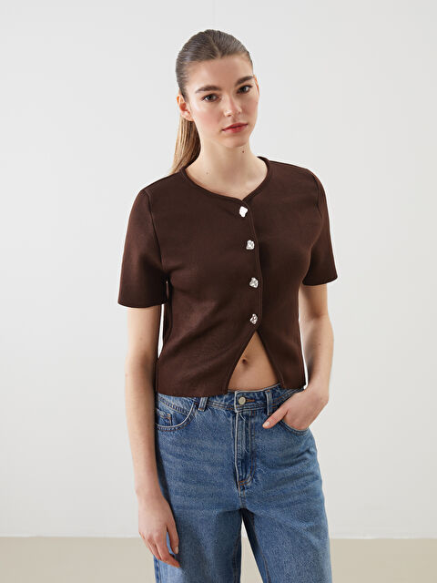 XSIDE V Yaka Kadın Triko Hırka - S5O839Z8-ZHA