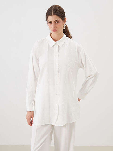 LCW Modest Ajurlu Brode Detaylı Kadın Gömlek Tunik - S5O842Z8-EEW