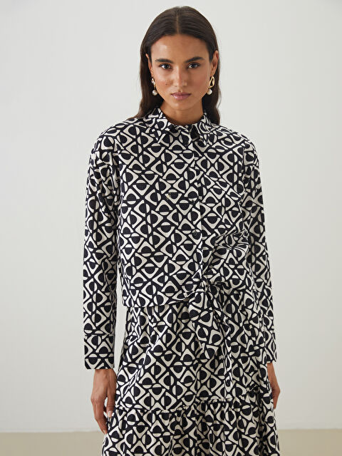 LCW Modest Desenli Kadın Gömlek - S5O846Z8-LQJ