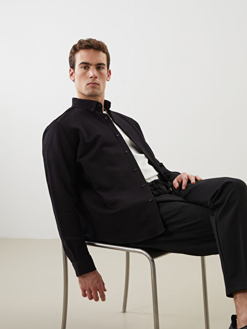 LCW Vision Slim Fit Uzun Kollu Erkek Gömlek - S5O856Z8-CVL