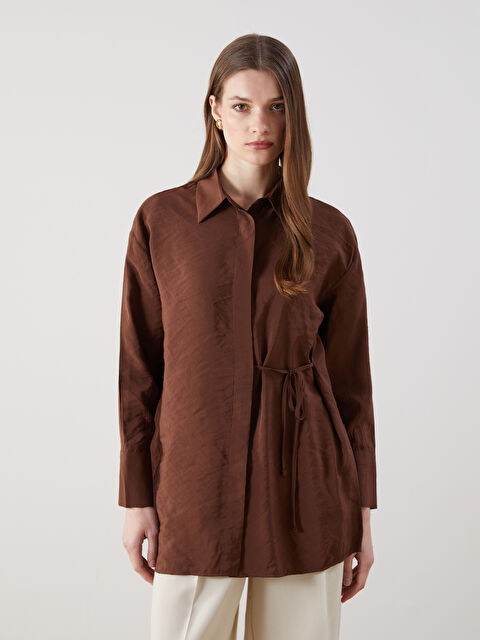 LCW Modest Modal Karışımlı Oversize Kadın Gömlek Tunik - S5O862Z8-DJ7