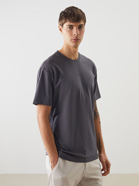 LC WAIKIKI Bisiklet Yaka Baskılı Erkek Pijama Üst - S5O889Z8-HJU