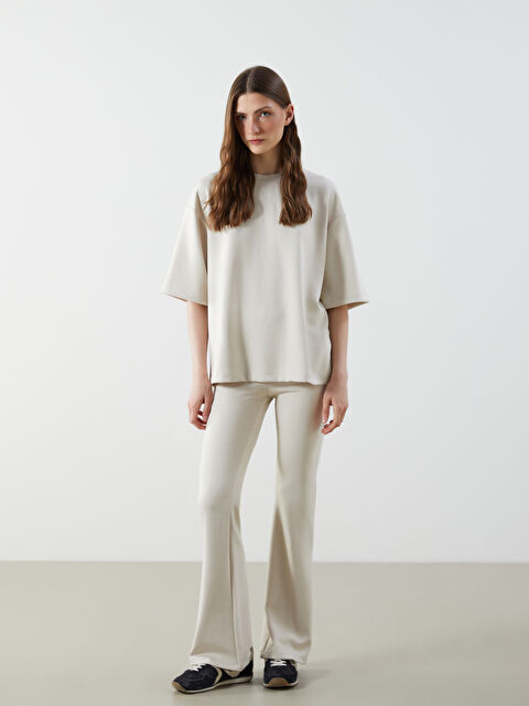 LCW Vision Beli Lastikli İspanyol Paça Kadın Tayt Pantolon - S5O892Z8-QW6