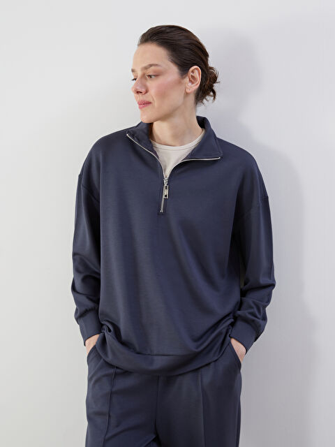 LCW Comfort Dik Yaka Kadın Sweatshirt - S5O908Z8-HEF