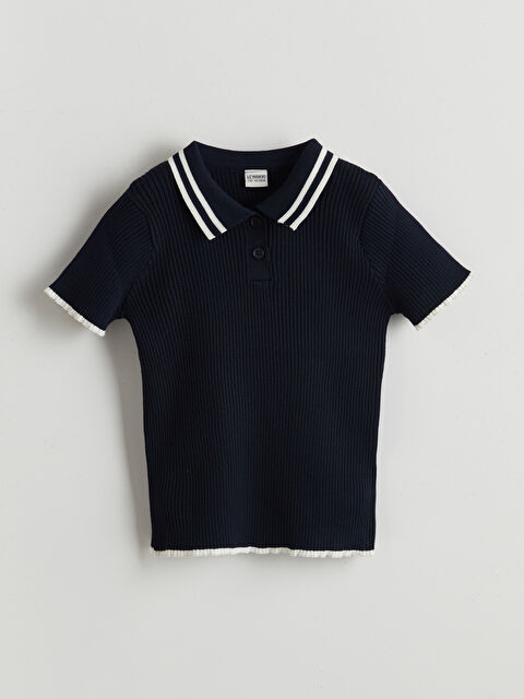 LCW Kids Polo Yaka Kız Çocuk Triko Kazak - S5O926Z4-HSD