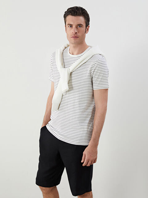 SOUTHBLUE Bisiklet Yaka Çizgili Erkek Tişört - S5O941Z8-LFC