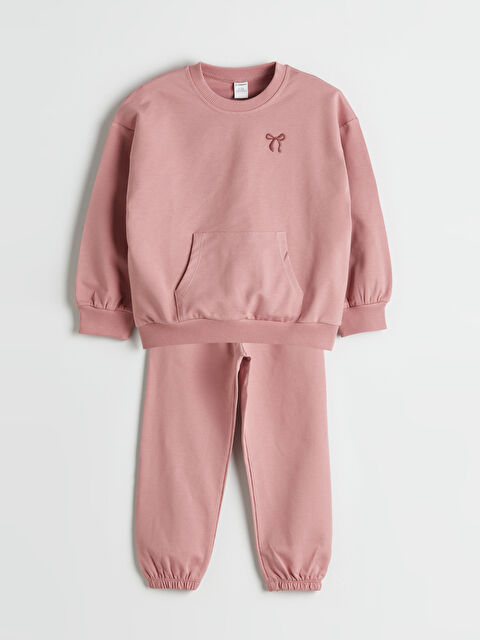 LCW Kids Basic Kız Çocuk Sweatshirt ve Eşofman Alt 2'li - S5O962Z1-GTA