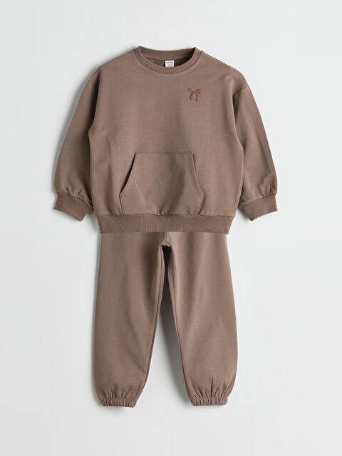 LCW Kids Basic Kız Çocuk Sweatshirt ve Eşofman Alt 2'li - S5O962Z1-H2Q