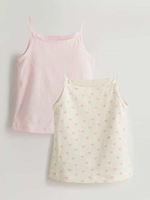 LCW Kids Kare Yaka Kız Çocuk Atlet 2'li - S5OA82Z4-LQA