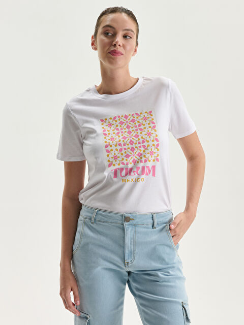 LCWAIKIKI Classic Crew Neck Printed Women's T-Shirt - S5OA89Z8-Q6K