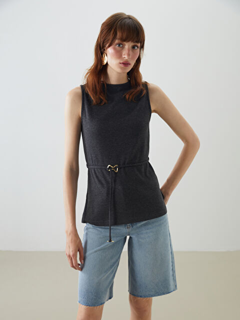 LCW Vision Bisiklet Yaka Kadın Triko Atlet - S5OB01Z8-D5D