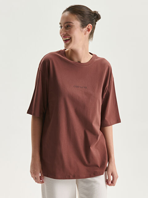 LCWAIKIKI Classic Crew Neck Printed Women's T-Shirt - S5OB15Z8-R3C