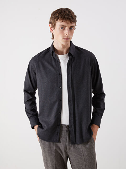 LCW Vision Regular Fit Uzun Kollu Erkek Gömlek - S5OB27Z8-CTH