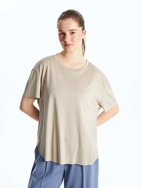 KOOR SPORT Bisiklet Yaka Modal Karışımlı Kadın Spor Tişört - S5OB34Z8-G8H