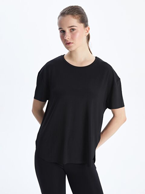 KOOR SPORT Bisiklet Yaka Modal Karışımlı Kadın Spor Tişört - S5OB34Z8-HEG