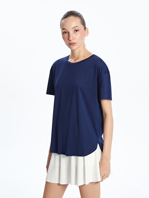 KOOR SPORT Bisiklet Yaka Modal Karışımlı Kadın Spor Tişört