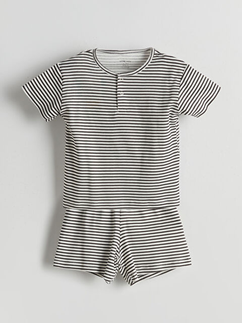 LCW baby Çizgili Erkek Bebek Tişört ve Şort 2'li - S5OB50Z1-LFC