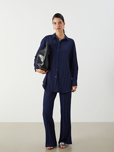 LCW Modest Beli Lastikli Dokulu Kadın Pantolon - S5OB67Z8-CRP