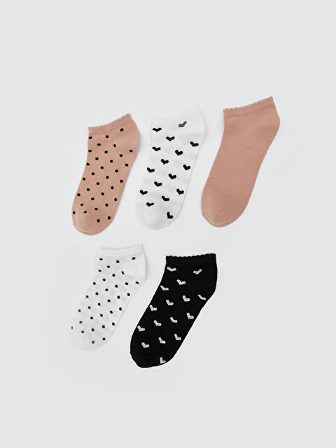 LCW Kids Desenli Kız Çocuk Patik Çorap 5'li - S5OC00Z4-J3Z